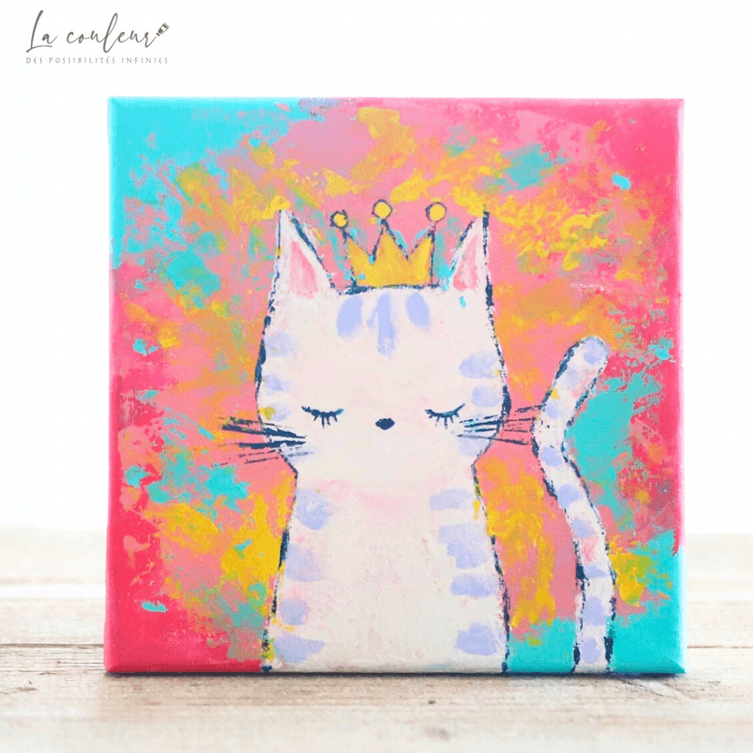 【受注制作】【特集掲載】【原画】ナンバーワン　白猫のモモさん　キャンバス　絵画　18cm角　送料無料　猫の日2025 絵画 La couleur　aya 通販 18834478｜Creema(クリーマ)