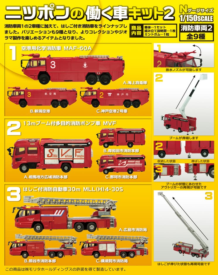 ニッポンの働く車キット２ 消防車両２ - 株式会社 エフトイズ・コンフェクト