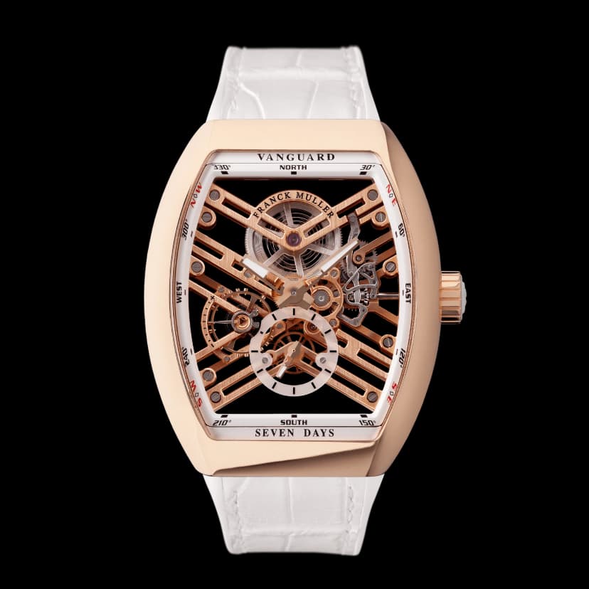 フランク ミュラー ヴァンガード 7デイズ パワーリザーブ スケルトン V45S6SQT 5NBC – FRANCK MULLER