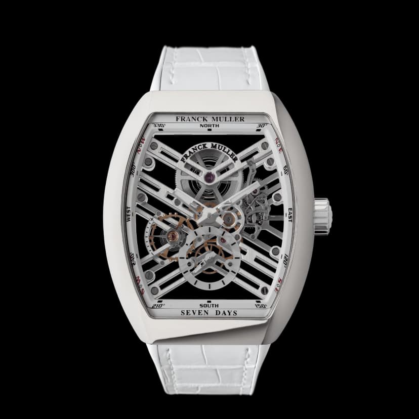 フランク ミュラー ヴァンガード 7デイズ パワーリザーブ スケルトン V45S6SQT ACBC – FRANCK MULLER