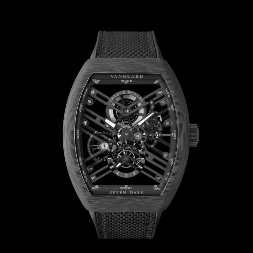 フランク ミュラー ヴァンガード 7デイズ パワーリザーブ スケルトン V45S6SQT CARBONNR – FRANCK MULLER