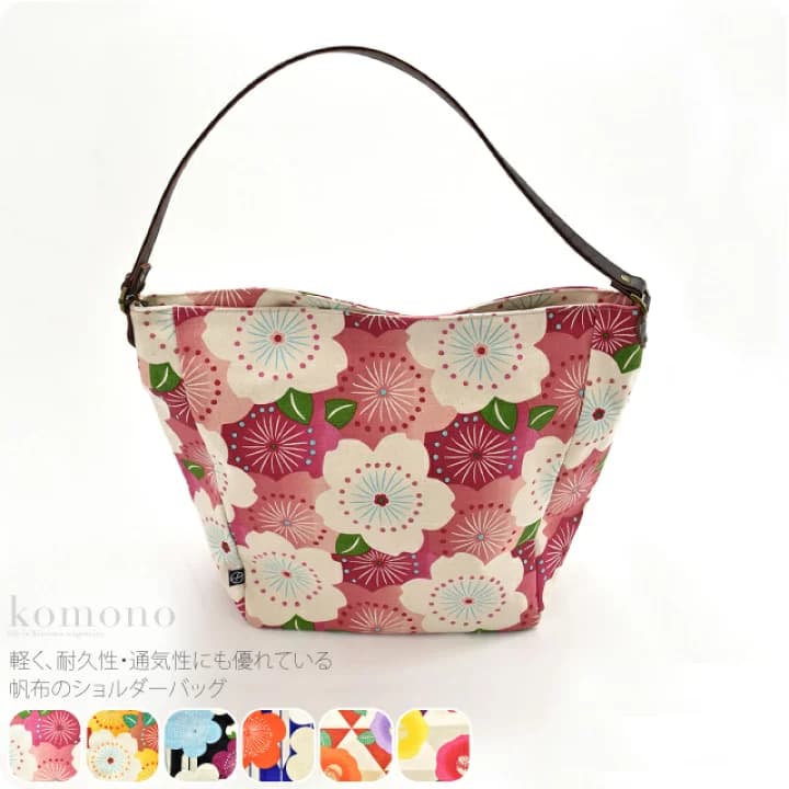 【楽天市場】＼マラソン×P20倍最終日／ 【ランキング1位受賞】 和装バッグ カジュアル 通年用 日本製 [五色帆布堂] 大正浪漫 バケツ型 ショルダー (全6種) 着物 バッグ 普段使い 小紋 紬 肩掛け おしゃれ 大人 レディース 女性★在庫限り★：着物なごみや