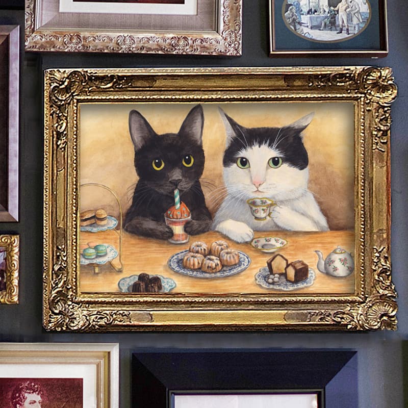 うちの子の肖像画＊手描きイラストオーダー＊ペット似顔絵＊お茶会＊猫＊犬 おもちゃ・ペット小物 彩森えり子 通販 14755090｜Creema(クリーマ)