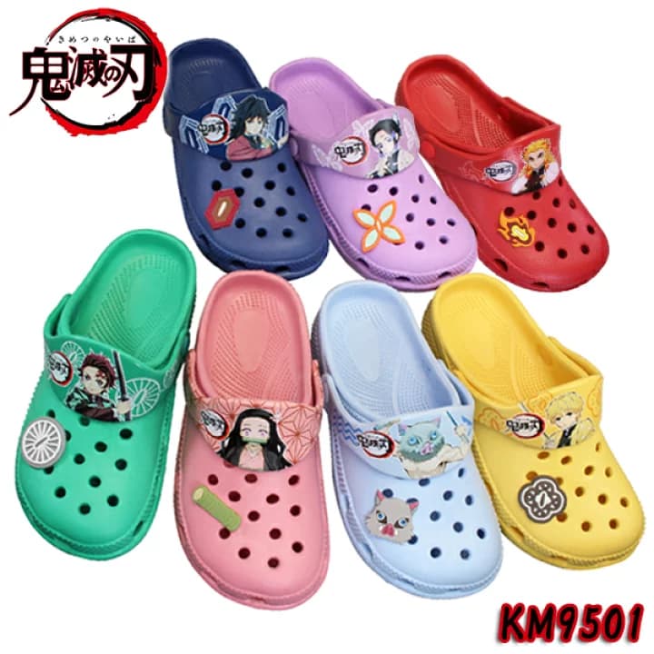 【楽天市場】【エントリーでポイント5倍⇒9/24(水)1:59迄】 鬼滅の刃 タウンサンダル KM9501 ブルー パープル レッド グリーン ピンク サックス イエロー 16cm～24cm キッズ ジュニア EVAサンダル クロッグサンダル サボサンダル カジュアルシューズ 子供靴 履きやすい靴：靴ショップ　やまう　楽天市場店