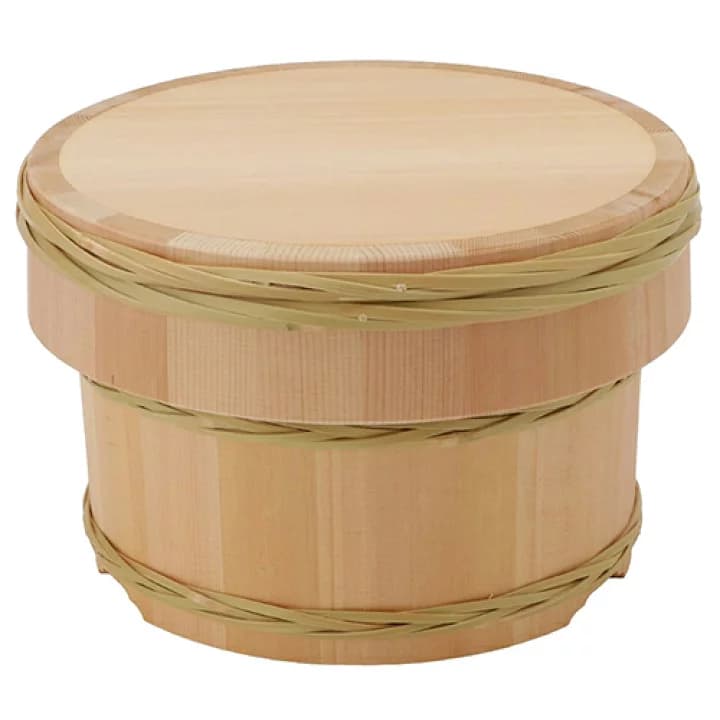 【楽天市場】竹箍お櫃 18cm | 山一（やまいち） | おひつ 木製 3合 かぶせ蓋 木曽さわら 長野県産 日本製 職人 手作り ギフト 贈り物 国産 日本産 ご飯保存 調湿 抗菌 美味しいご飯 和食器 キッチン用品 新築祝い プレゼント：日本の伝統工芸 LOCALCO STORE