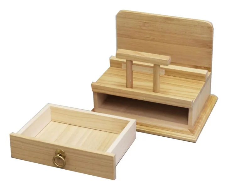 【楽天市場】鳥居付きお札立て 天然木 桐材 3枚分 お札立て 木製 御朱印帳も収納可能 宝くじ置き場 完成品 おふだ お札 納める 置き型 直置きタイプ スタンド 御札立て 幅27cm 奥行20cm 高さ21.6cm 引き出し付き(代引不可)【送料無料】：リコメン堂生活館