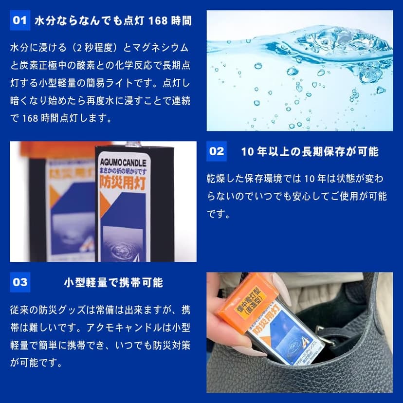 【楽天市場】アクモキャンドル 日本製 水だけで光る小型LEDライト ランタン型 (拡散型) 5個 電池不要 停電用灯：彩耀堂楽天市場店