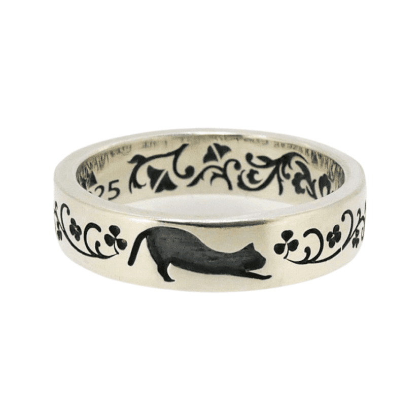 のび猫2匹シルバーリング 指輪・リング 銀久 通販 13480830｜Creema(クリーマ)