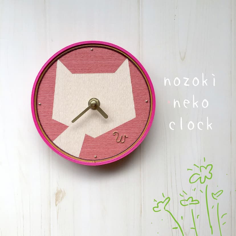 猫時計⑥nozokineko clock 掛け時計 掛け時計・置き時計 paseri 通販 18325708｜Creema(クリーマ)