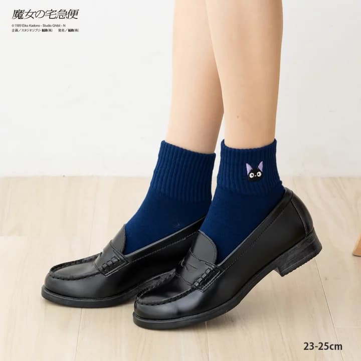 【楽天市場】魔女の宅急便 ジジ ワンポイント刺繍 ロークルーソックス ネイビー 23-25cm レディース 靴下 スタジオジブリ 福助 fk-329-24s9-700：靴下専門店 LOPS