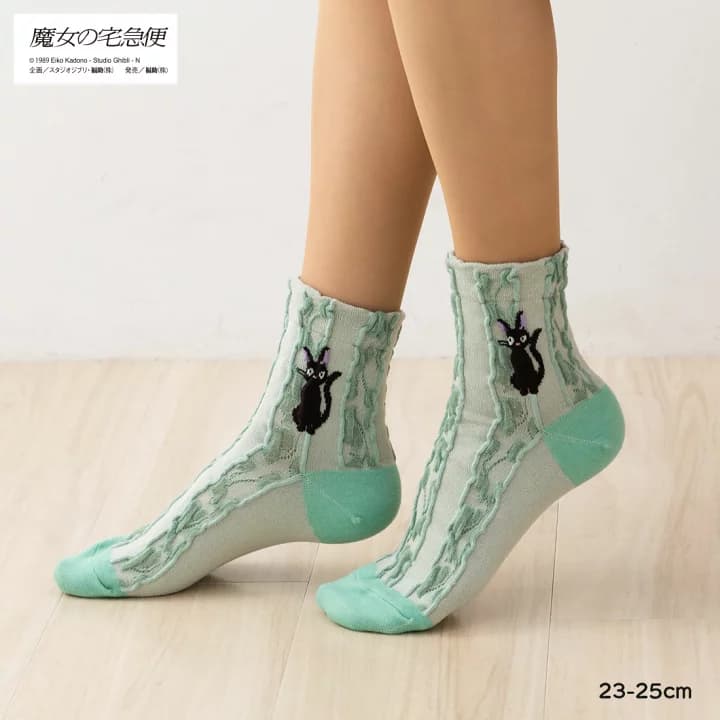 【楽天市場】魔女の宅急便 ジジ フロート柄 クルーソックス 緑 23-25cm レディース 靴下 スタジオジブリ 福助 fk-329-24s4-600：レッグウェア専門店 リブル