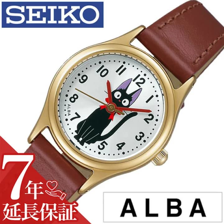 【楽天市場】セイコー 腕時計 SEIKO 時計 セイコー腕時計 SEIKO腕時計 アルバ ALBA レディース シルバー ACCK405 子供 娘 孫 姪 キッズ KIDS 革 ベルト 魔女の宅急便 ジブリ キャラクター ウォッチ ブラウン プレゼント ギフト：腕時計専門店ハイブリッドスタイル