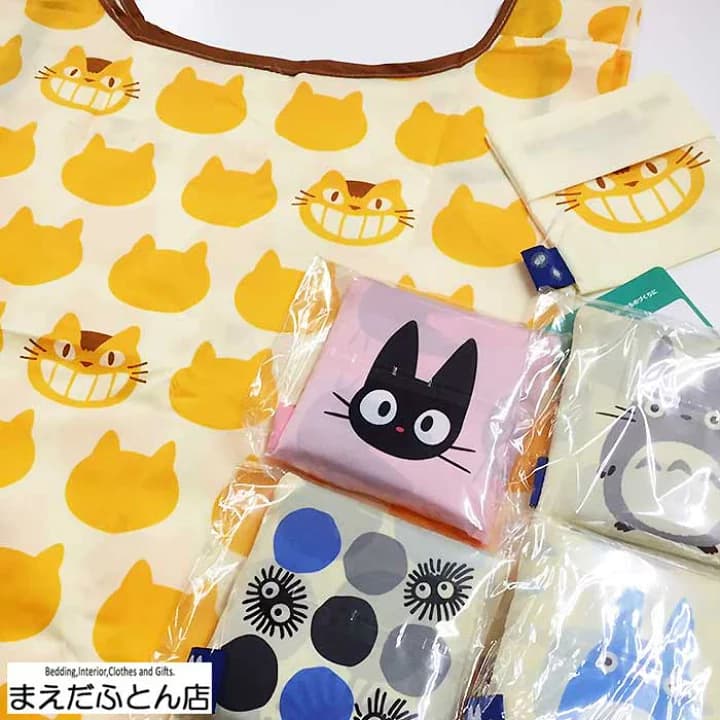【楽天市場】エコバッグ ジブリがいっぱい となりのトトロ 魔女の宅急便 環境にやさしい 大トトロ 中トトロ クロスケ ネコバス ジジ：タオル福袋　寝具のまえだふとん店