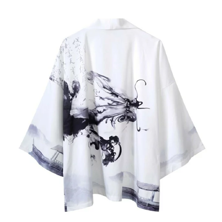 【楽天市場】【在庫限り】法被 水墨画 龍 【2】 夏祭り 夏恋 寺 韓国ファッション 神社 羽織り 半纏 はんてん ハッピ 長半纏 半天 袢天 半被 お祭り衣装 雅 和柄 羽織 和装 カーディガン 浴衣 着物 ユニセックス はっぴスタイル：AiO　Online　Store