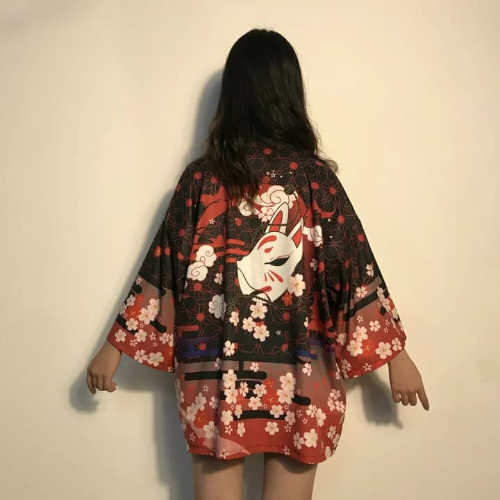 【楽天市場】【ランキング1位6冠達成】 桜狐 お面付き 法被 きつね 羽織り 半纏 長半纏 メンズ レディース ユニセックス 夏祭り 衣装 はっぴ 袖あり 半被 和装 イベント 寺 神社 お祭り衣装 大祭 縁日 仮装 コスプレ ユニーク 和柄 はんてん 和風 はっぴ衣装：AiO　Online　Store