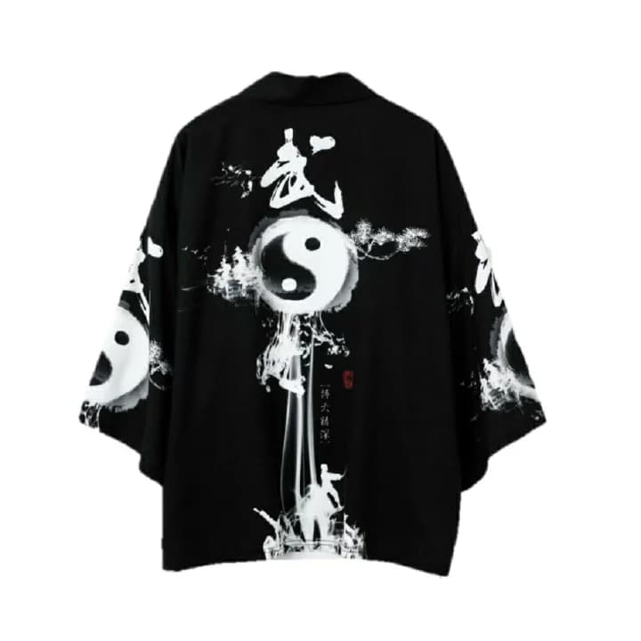 【楽天市場】【ランキング1位3冠達成】 法被 武 ブラック 男女兼用 夏祭り 夏恋 寺 韓国ファッション 神社 羽織り 半纏 はんてん ハッピ 長半纏 半天 袢天 鯉 和柄 お祭り衣装 雅 羽織 和装 カーディガン 浴衣 着物 風物詩 太極図 かっこいい かわいい はっぴスタイル：AiO　Online　Store