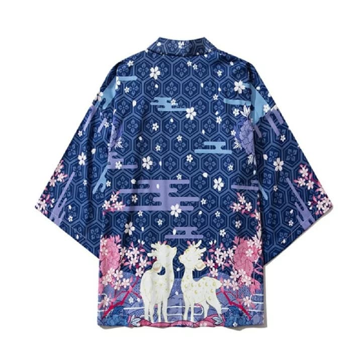 【楽天市場】【在庫限り】鹿と桜 太陽と月 法被 サンシャイン ムーン moon sun 夏祭り 夏恋 寺 神社 羽織り 半纏（はんてん） 法被(ハッピ） 長半纏 半天 袢天 半被 お祭り衣装 雅 和柄 ハッピ 羽織 和装 カーディガン 浴衣 着物 はっぴスタイル：AiO　Online　Store