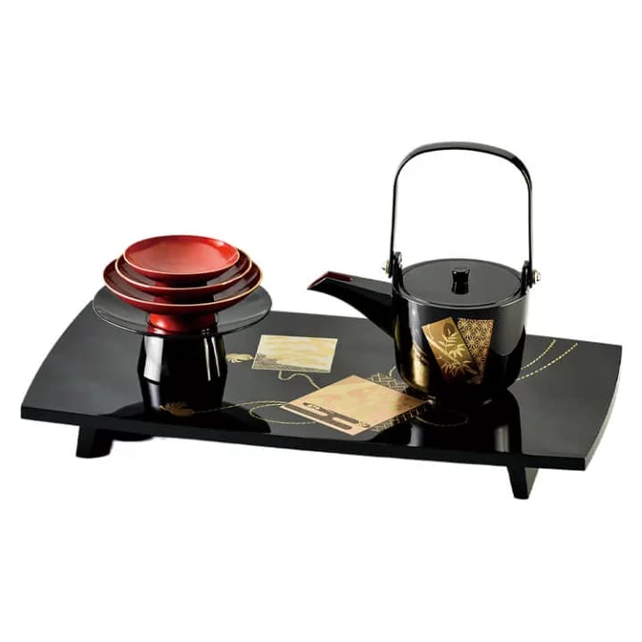 【楽天市場】《名入れ無料》《3文字まで》《漆・手書き》《結婚祝い》《お正月》《迅速》木製 11.5 屠蘇器 同張盆付四ツ揃 結び色紙：漆屋くろえ 楽天市場店