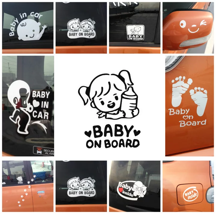 【楽天市場】カー ステッカー　Baby in car 赤ちゃん こども 車 バイク デカール　張り方 説明書　防水 シルエット かわいい 面白い　カーステッカー　車　バイク　シール 【白系】送料無料：こみっぴ楽天市場店