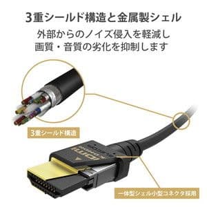 ELECOM DH-HD21ES10BK HDMI ケーブル HDMI2.1 ウルトラハイスピード スリム 8K4K対応 1m ブラック | 激安の新品・型落ち・アウトレット 家電 通販 XPRICE - エクスプライス (旧 PREMOA - プレモア)