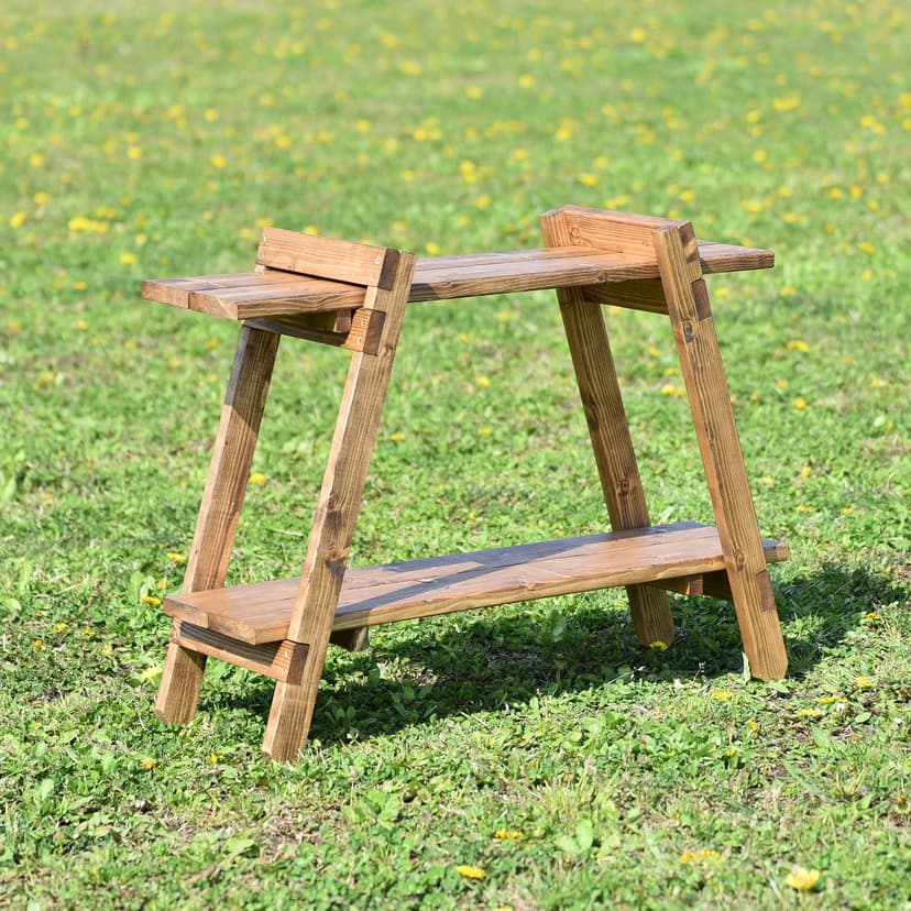 ウッドシェルフ　キャンプ　観葉植物のディスプレイなどに 棚・シェルフ・ラック eijin's little yard 通販 14073122｜Creema(クリーマ)