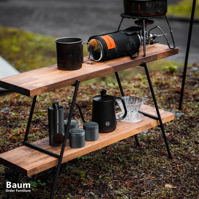 ＼送料無料／[Mini Ladder Shelf]アウトドアラック キッチン棚 ラダー 折りたたみ棚 カフェ ‐40‐ 棚・シェルフ・ラック Baum Order Furniture 通販 3432129｜Creema(クリーマ)