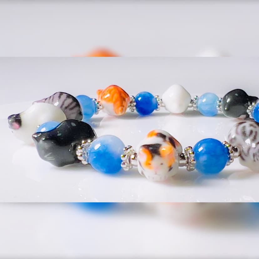 受注製作 Ｇ10子供ニャンコ会議ウルトラミニ 猫ブレスレット ブレスレット 馬の助猫玉屋分室 通販 5617132｜Creema(クリーマ)