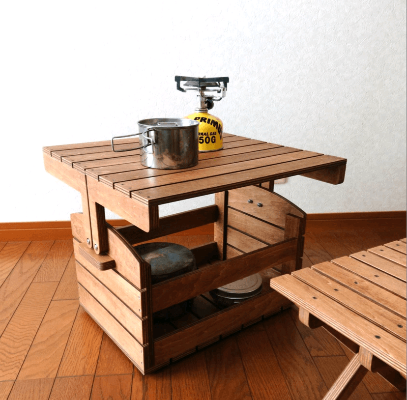 収納BOXがローテーブルに❗No.5(ウイングタイプ) アウトドア キャンプ その他家具 River & Field 通販 13390668｜Creema(クリーマ)