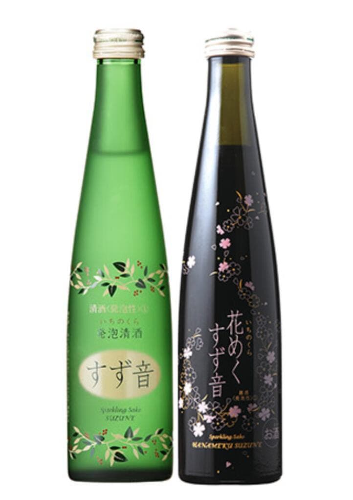 【楽天市場】一ノ蔵　すず音＆花めくすず音　300ml瓶　飲み比べ2本セット 【要冷蔵商品】【限定品】【発泡性清酒】：津田ＳＡＫＥ店